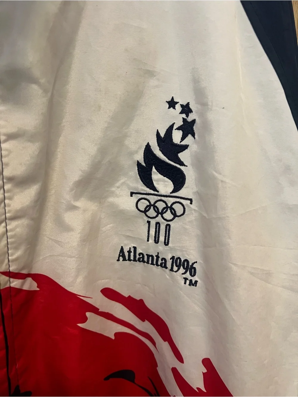 Vintage Atlanta 1996 Red White Navy Men's Windbreaker Jacket